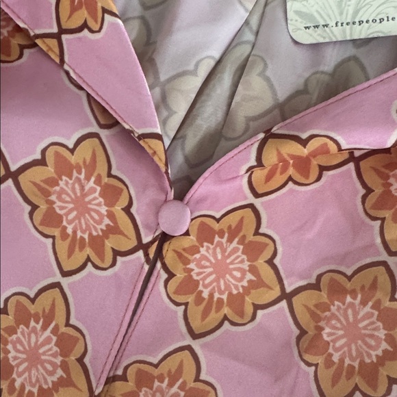 Free people dreamy days satin  pajama set. XL nwt Pink and Orange - Picture 7 of 8